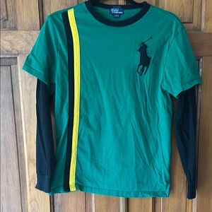 Polo by Ralph Lauren Kids Green Shirt with Black and Yellow Accents